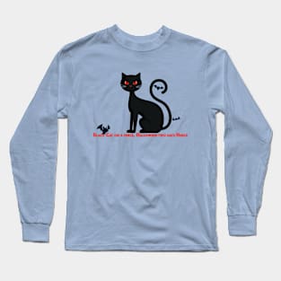 Black Cat Halloween Phrases Long Sleeve T-Shirt